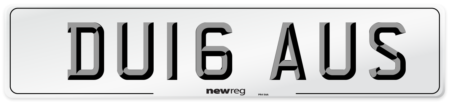 DU16 AUS Number Plate from New Reg